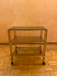Carrello porta televisione in vertro con ruote