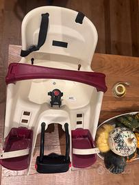Seggiolino anteriore bici bambino crema bordeaux