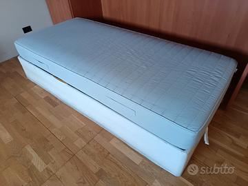 Letto singolo con cassettone e materasso incluso 