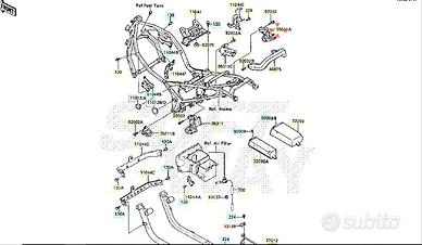 Supporto pedana ant Dx Kawasaki GPZ R 600 35011124