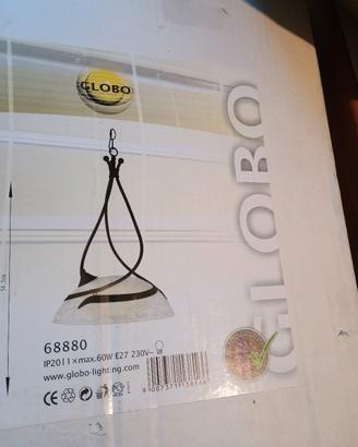 Lampadario Globo Lighting in ferro e vetro 