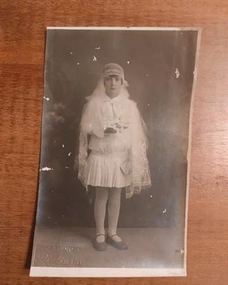 Prima Comunione anni '20 cartolina fotografica
