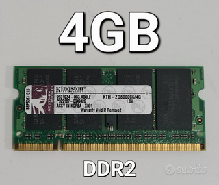 Modulo da 4GB Kingston DDR2 1x4GB PC2-6400 800MHz