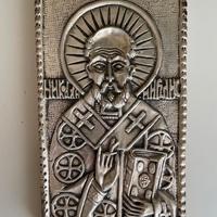 Icona Polacca di San Nicola Bari Argento 925