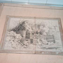 quadro autentico fatto a matita del 1897