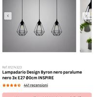 Lampadario 3 luci color bronzo