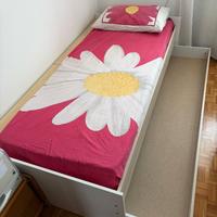 Letto singolo con cassetto estraibile doghe in leg
