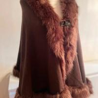 Mantella COVERI marrone con ecopelliccia