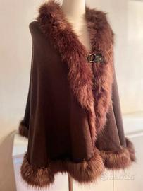 Mantella COVERI marrone con ecopelliccia