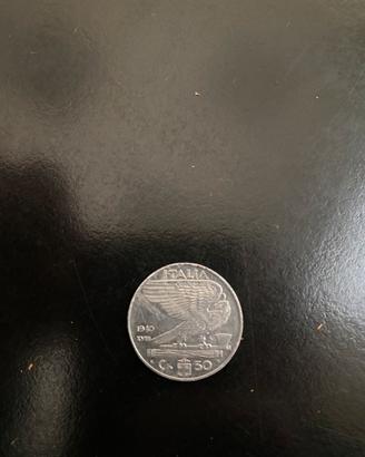 Moneta 50 centesimi 1940 Italia.