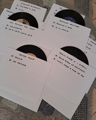 Set 21 dischi in vinile 45 giri senza copertina