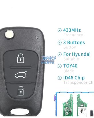 CHIAVE COMPLETA HYUNDAI IX35 I30 3 PULSANTI