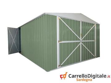 garage box auto in lamiera 360x600 verde scuro