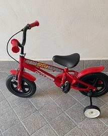 Bicicletta bimbo/bimba 12’ con rotelle Disney Cars
