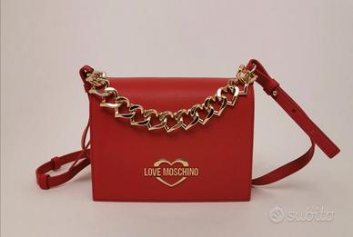 borsa love moschino rossa e oro