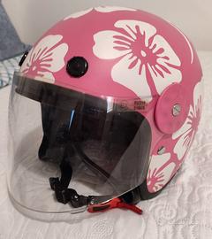 casco donna tg L - 58 - rosa a quadrifogli