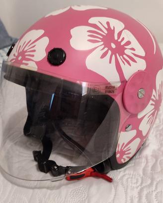 casco donna tg L - 58 - rosa a quadrifogli