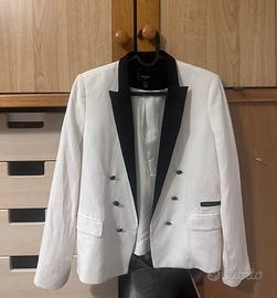 Giacca donna bianca mango nera