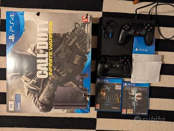 PS4 Slim 1 tera completa + 2 controller + 2 giochi