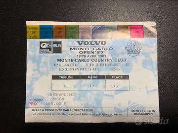 Ticket Monte Carlo open’87 Country Club