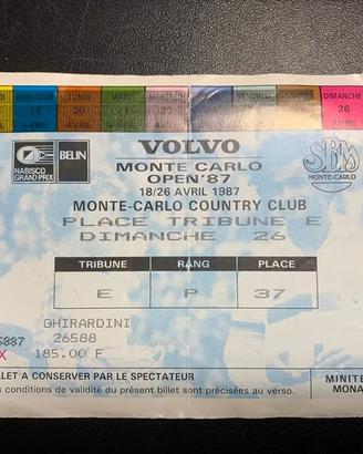 Ticket Monte Carlo open’87 Country Club