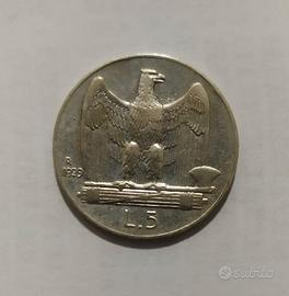 Regno d'Italia 5 LIRE 1929 **AQUILOTTO** arg.835