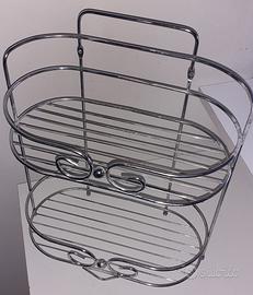 Porta oggetti cestello cucina bagno cromato