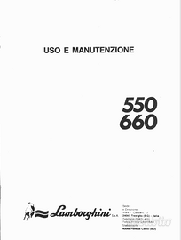 Libretto uso e manutenzione Lamborghini 550-660