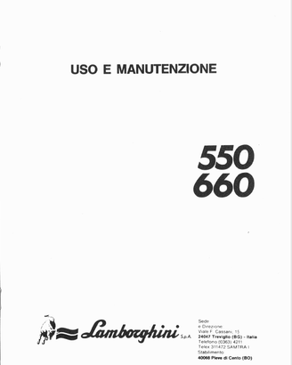 Libretto uso e manutenzione Lamborghini 550-660