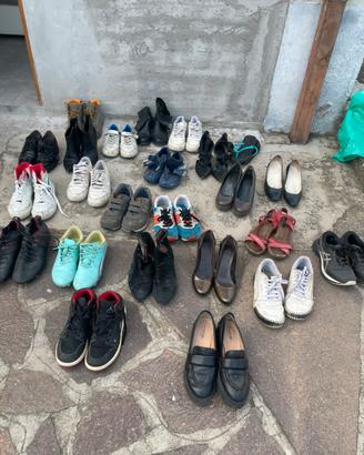 Lotto 22 paia di scarpe usate uomo, donna e bambi