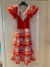 vestito carnevale spagnola flamenco Taglia 140-146