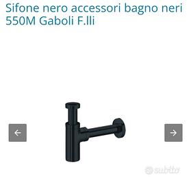SIFONE LAVABO MINIMAL, OTTONE NERO MATT "GABOLI"