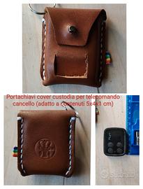 portachiavi in cuoio per telecomando cancello 