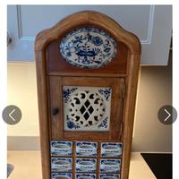 Porta spezie legno con cassetti in ceramica