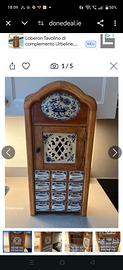 Porta spezie legno con cassetti in ceramica