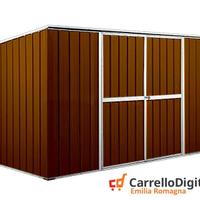 Casetta giardino in Acciaio 345x186cm legno scuro