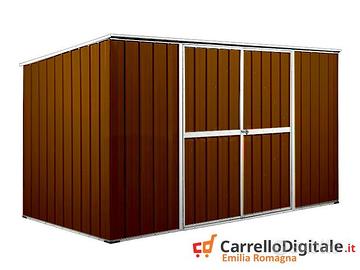 Casetta giardino in Acciaio 345x186cm legno scuro