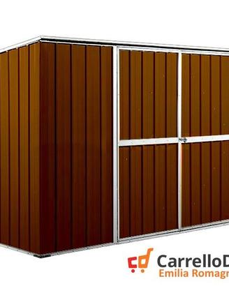 Casetta giardino in Acciaio 345x186cm legno scuro