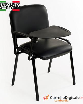 Sedia Imbottita in EcoPelle NERO con RIBALTINA
