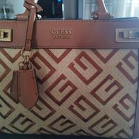 GUESS borsa elegante cognac e beige 
