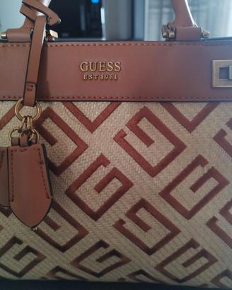 GUESS borsa elegante cognac e beige 