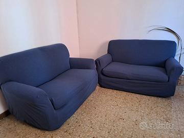 Coppia di divani 2 posti in tessuto