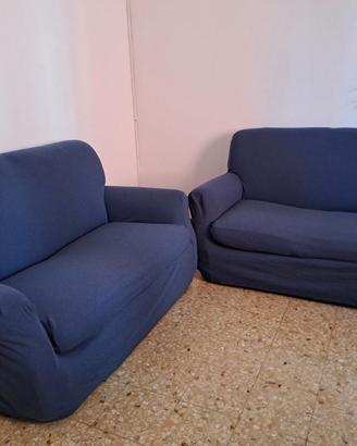 Coppia di divani 2 posti in tessuto