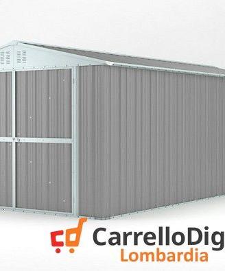Box garage auto in Acciaio 327x611cm grigio chiaro