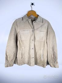 Giacca camicia Vera pelle uomo tg42 beige