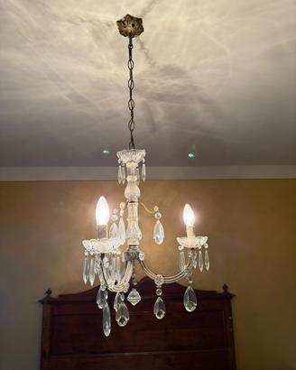 Lampadario d’Epoca in cristallo e vetro