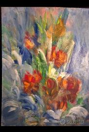 Ennio Moretti “Fiori” Tecnica Mista su Legno