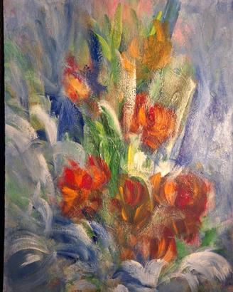 Ennio Moretti “Fiori” Tecnica Mista su Legno