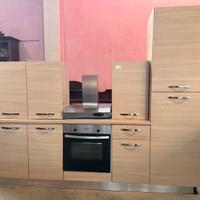 Cucina lineare rovere grigio moderna completa