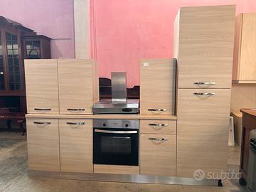 Cucina lineare rovere grigio moderna completa